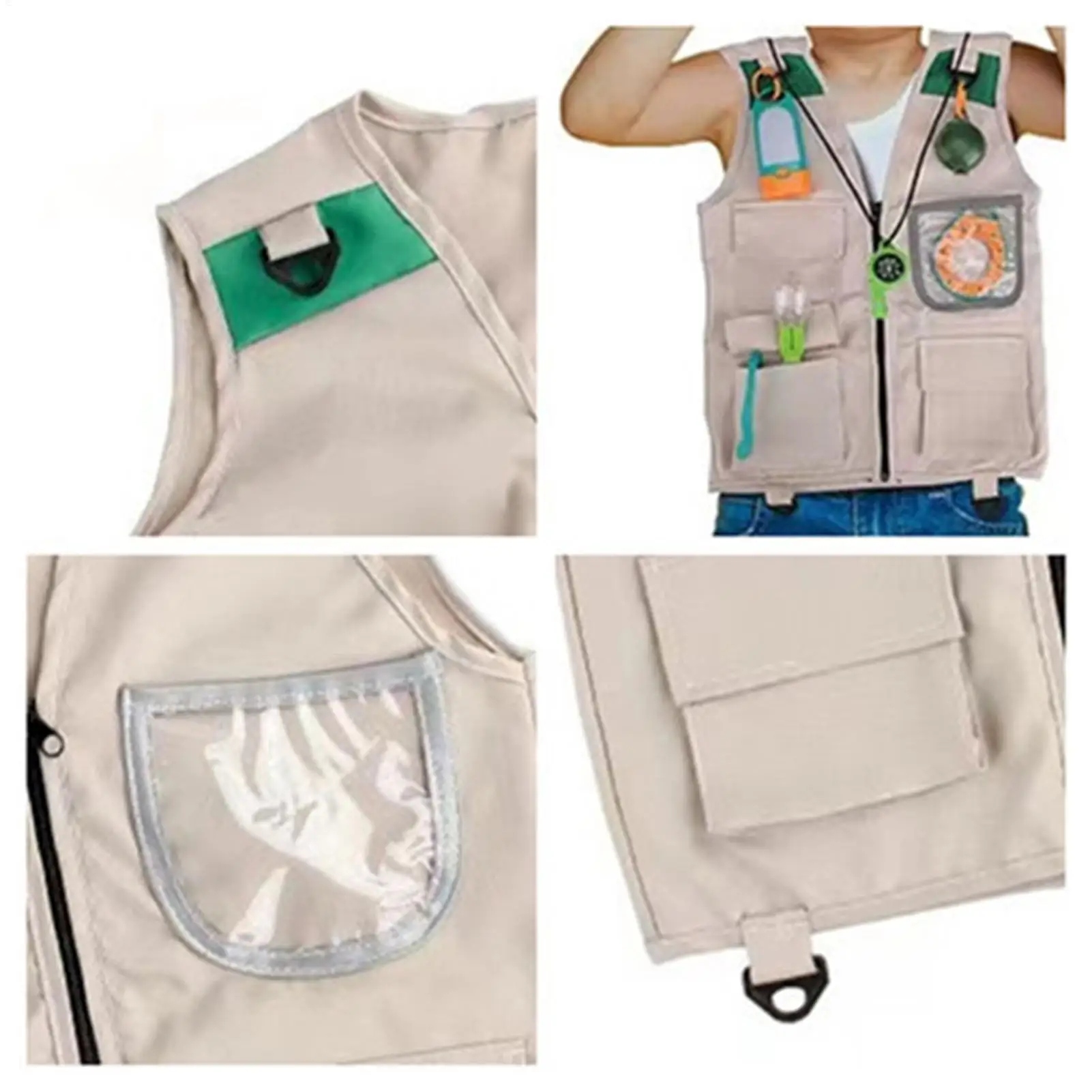 Safari Kids Outdoor Explorer Kit,Cargo Vest and Hat Set, Backyard Nature Adventures, Washable Costume for Boys and Girls - view 3