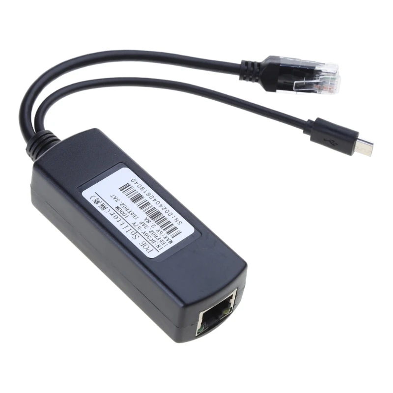 PoE Splitter Gigabit Micro USB/DC5521 Active PoE to TYPE-c Adapter Gigabit PoE Splitter Easy to Access Poe Networks