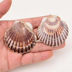 APDGG 5Pcs Sector Shell Pendant Charms For DIY Necklace Bracelet Anklet Furniture Accessories Sewing Craft Jewelry