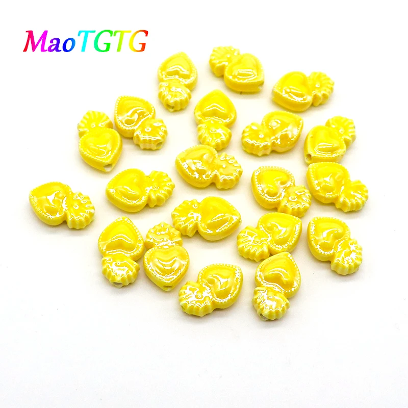 Fashion Torch Heart Shape Ceramic Beads For Jewelry Making DIY Necklace Bracelet Earring Color Ceramic Beads Jewelry Accessories