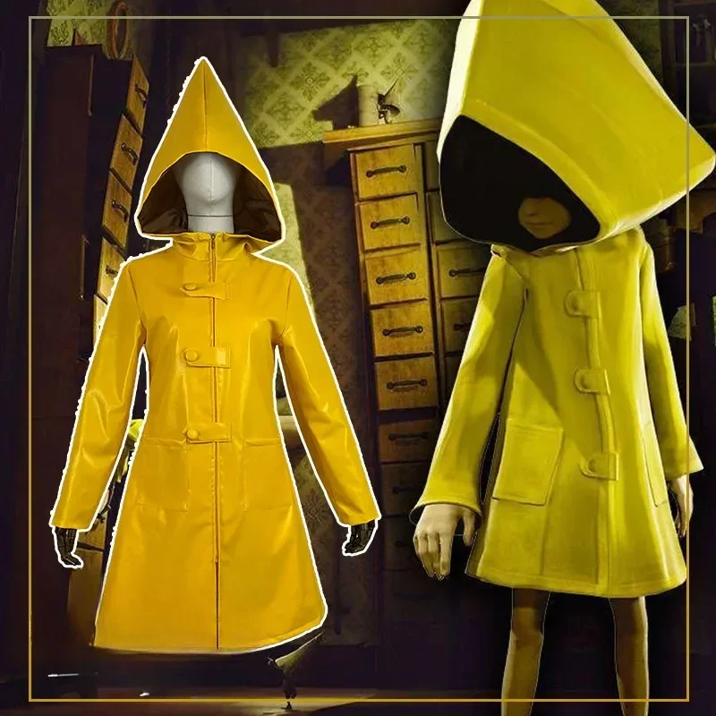 Halloween Cospaly Costume Yellow Raincoat Coat Cos Six Kids Props Unisex Carnival Clothes