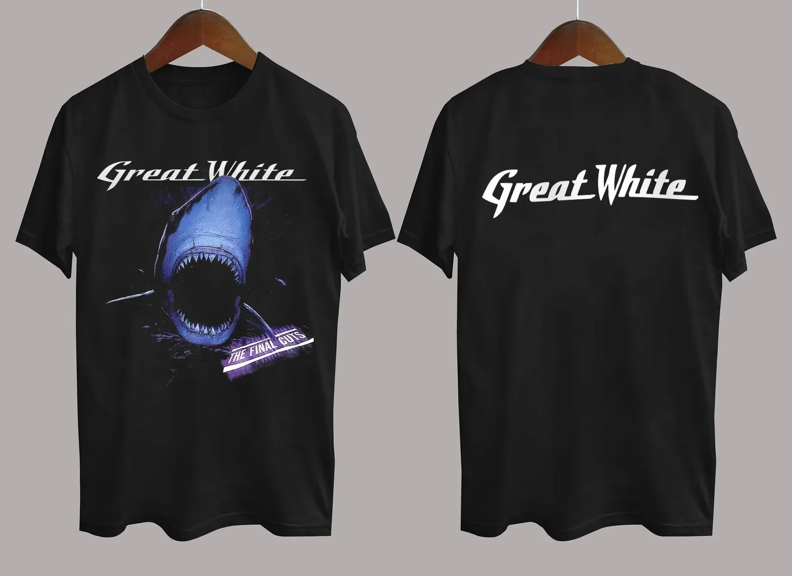 

Great White Band The Final Cuts Cotton Black S-5XL Unisex 2 Sides Shirt AA1350