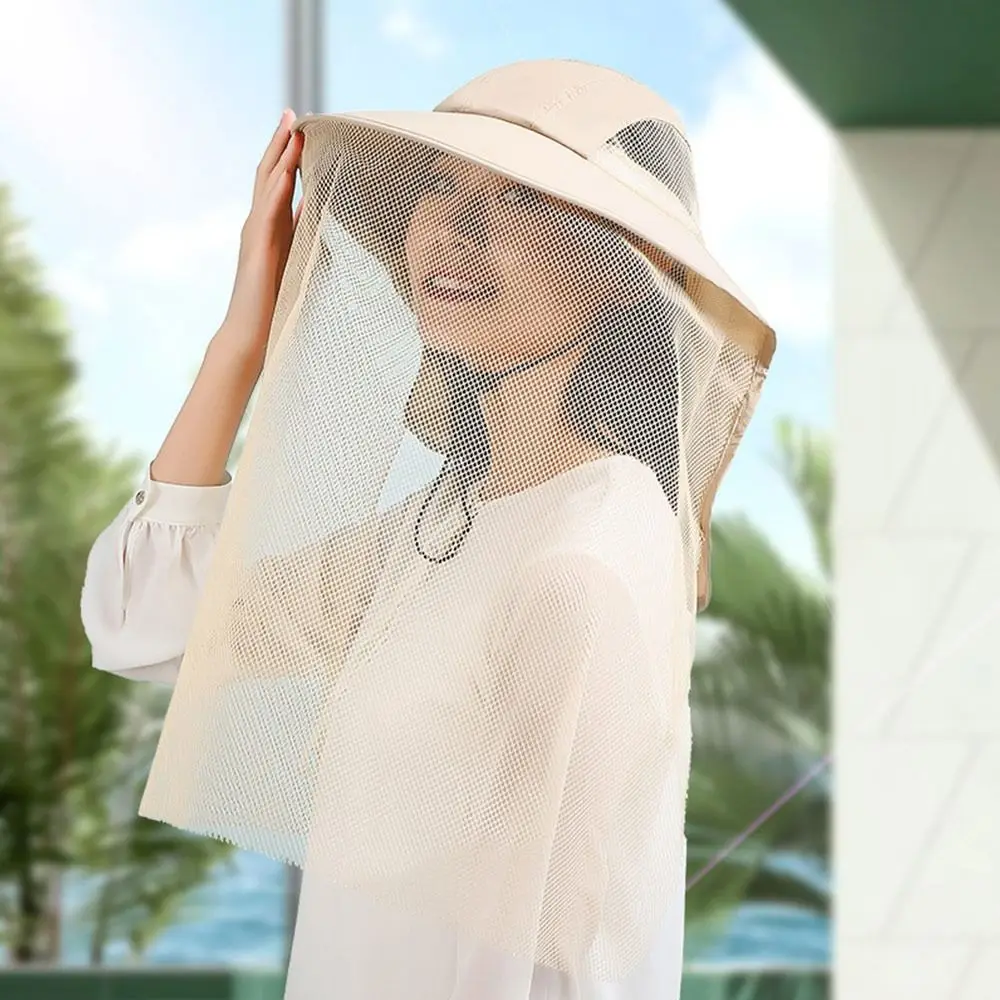 Face Neck Protection Mosquito Hat Repellent Protection Outdoor Sunscreen Fishing Sun Cap Casual Net Mesh Insect Proof Cap