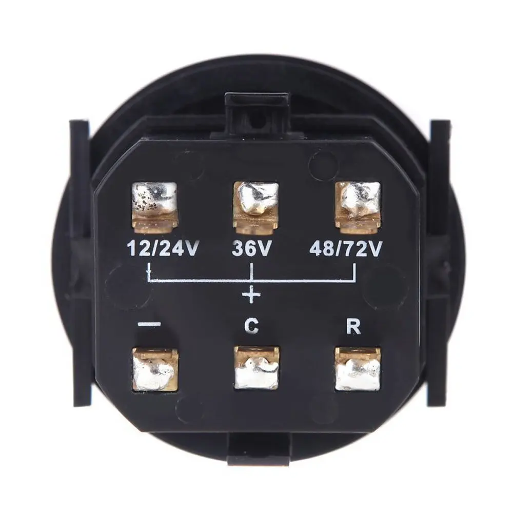 12V/24V/36V/48V/72V LED Digital Battery Status Charge Indicator with Hour Meter Gauge Black