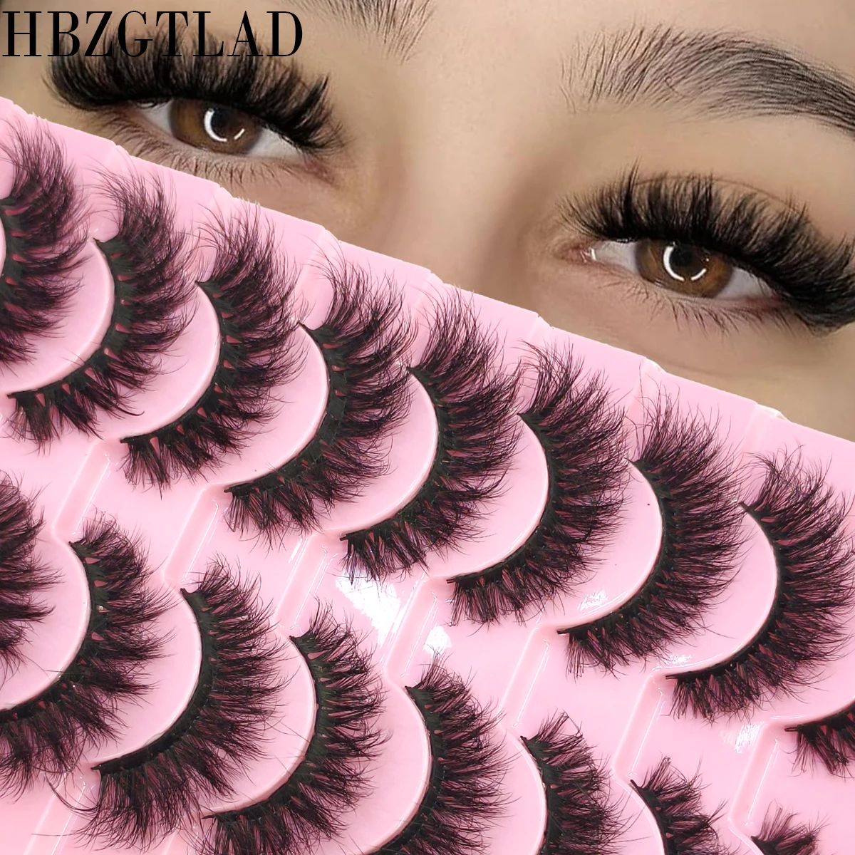 NEWHandmade Wispy Fluffy 10Pairs Soft Mink Multi-style False Eyelashes  short Long Lashes Natural Eye Makeup Tools Faux EyeLashe