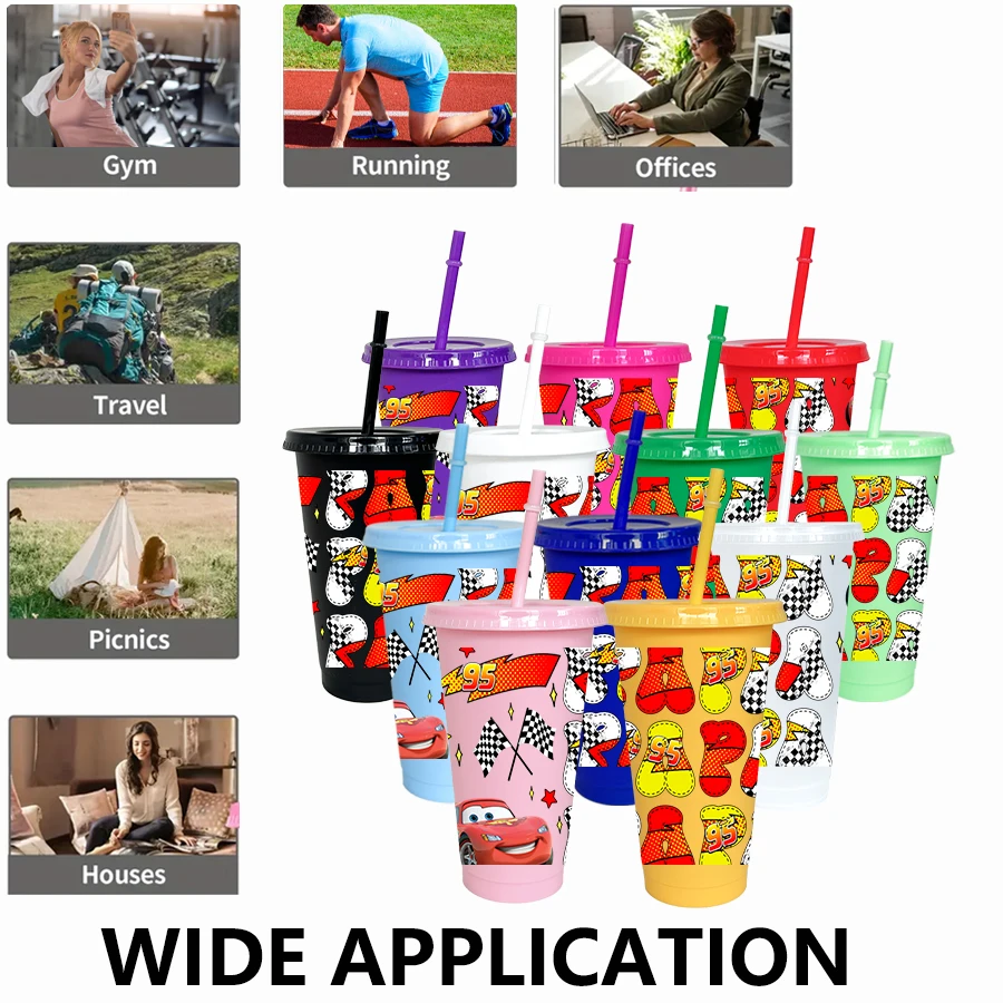 12 قطعة/الحزمة ديزني، لايتنينج ماكوين، سباق 26 أونصة بهلوان بلاستيكي ملون لحفلات أعياد الميلاد، أواني للشرب، كوب قهوة عصير #2