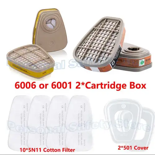 Cartucho de filtro orgánico 6006 6001, algodón a prueba de polvo 5N11 5P71 para máscara de Gas 6200/7502/6800, respirador químico, pintura y pulverización