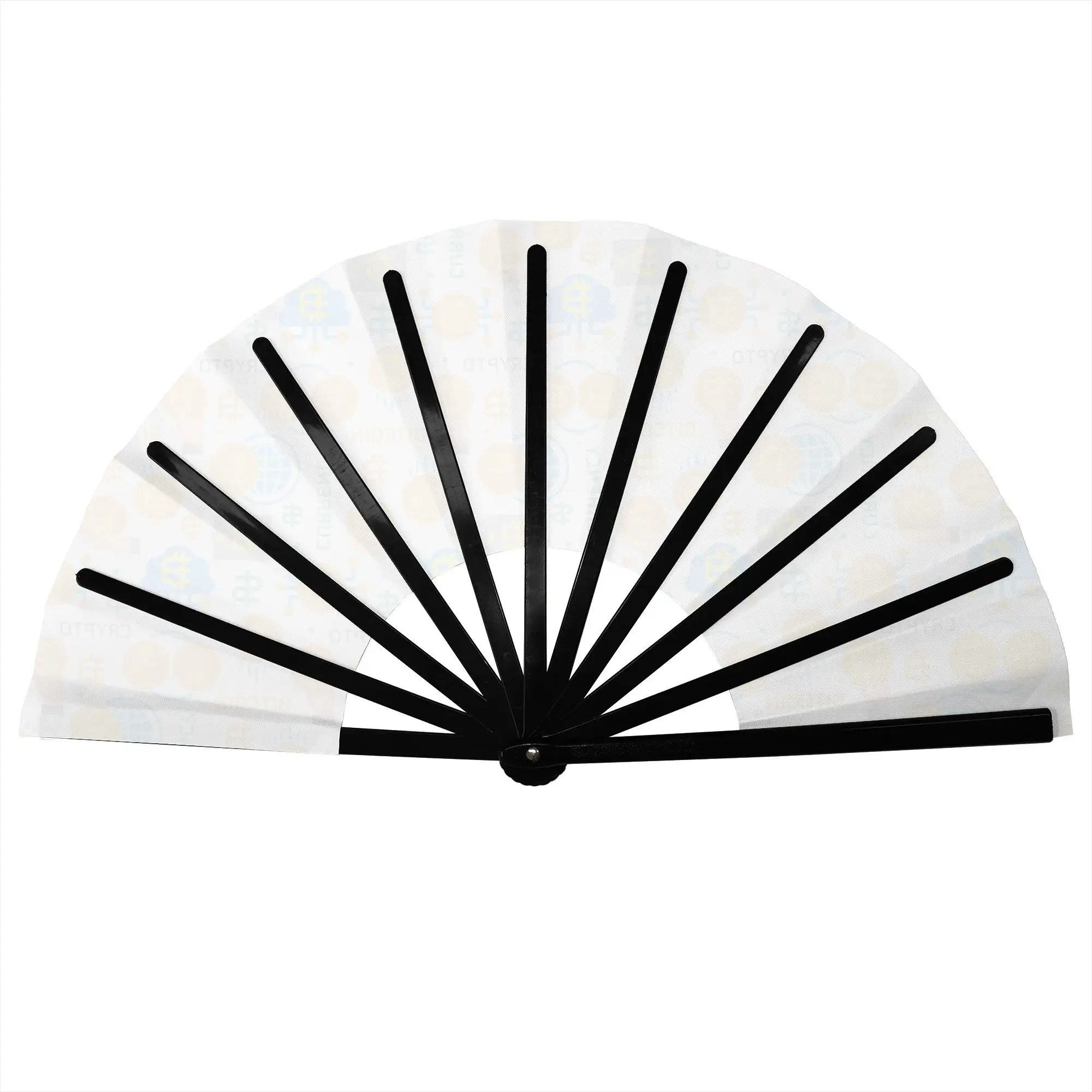 Crypto Virtual Currency Bitcoin Traditional Folding Fan Oriental Art  High-Quality Fans Gift Elegant Decorative Hand Fan