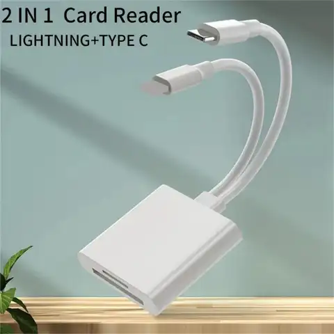 Lightning Type 2 In 1 OTG Card Reader  to SD TF Memory Card Adapter For PC Laptop iPhone Multi Smart Cardreader No APP Requires