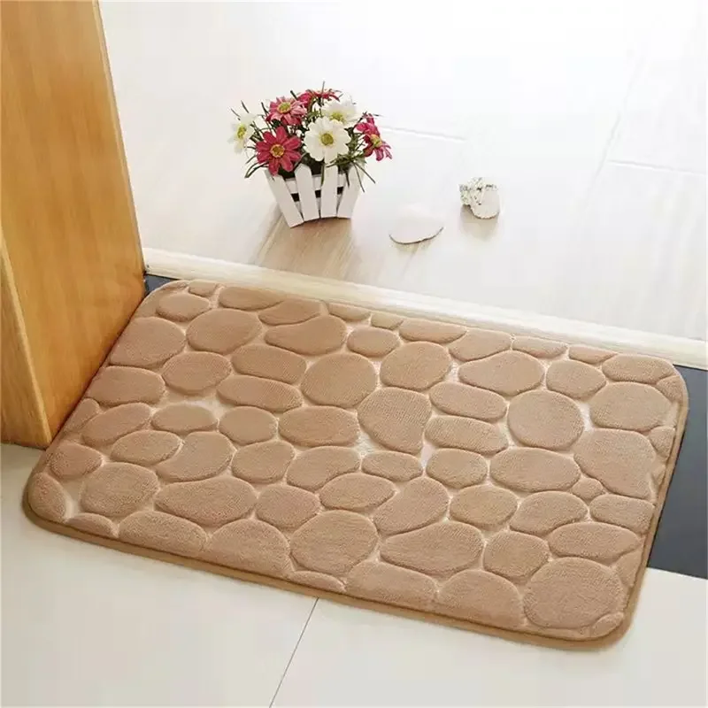 

Cobblestone Embossed Bathroom Bath Mat Non-slip Carpets in Wash Basin Bathtub Side Floor Rug Shower Room Doormat Memory Foam Pad