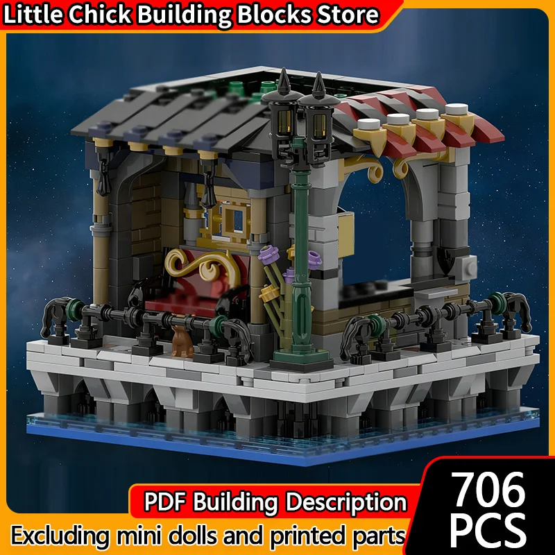 

City Street View Model MOC Building Bricks Magical Street Scene Modular Technology Children Holiday Gifts Assemble Toys Suit