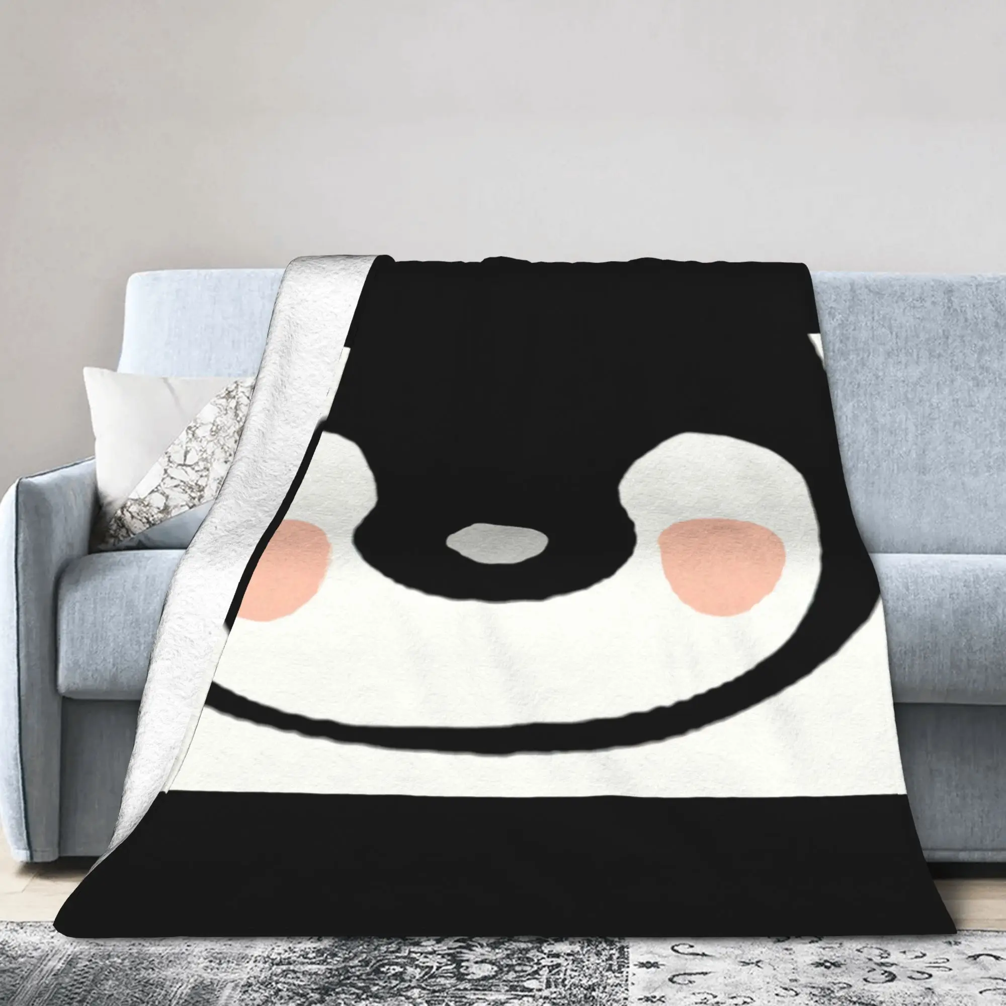 Custom Cute Cartoon Animal Penguin Blankets Warm Flannel Cartoon Meme Throw Blanket for Bedding Couch Bedspread