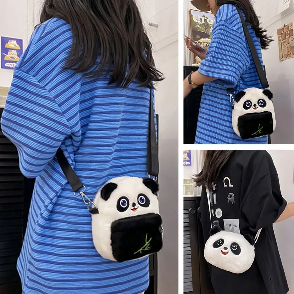 Cartoon Panda Crossbody Bag New Travel Purse Children's Gift Messenger Bag Plush Shoulder Bag