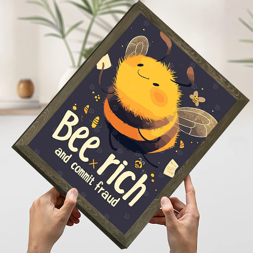 النحل الغنية والتفكيك الاحتيال مضحك يطبع المشارك مخصص حائط لوح رسم الفن ديكور المنزل الحديث غرفة المعيشة عصا ديكو ديكور #4