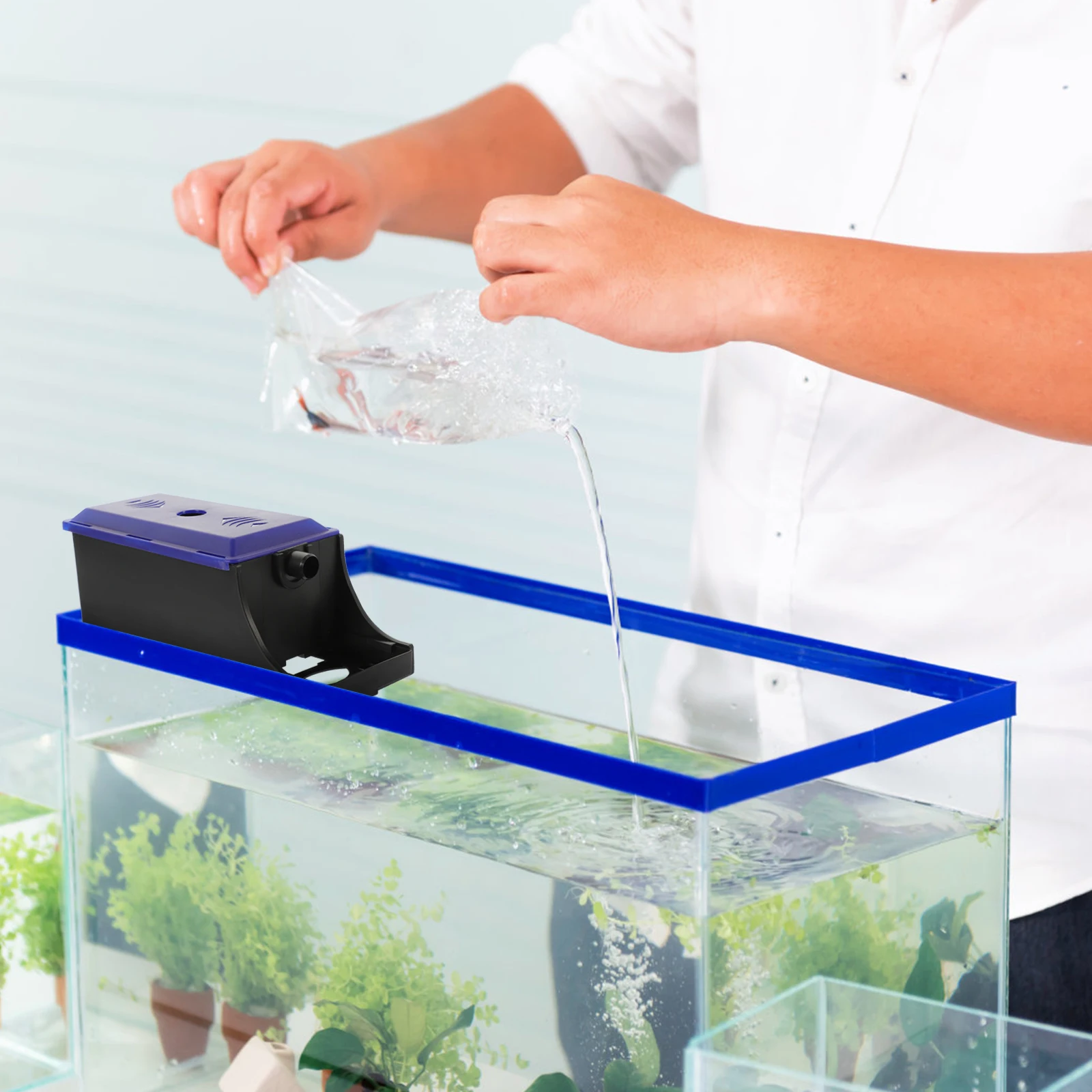 

Fish Tank Box Aquarium Accessories 24 41cm Adjustable Refillable Hanging Filter Cotton Large Particle Catcher Suitable Aquariums