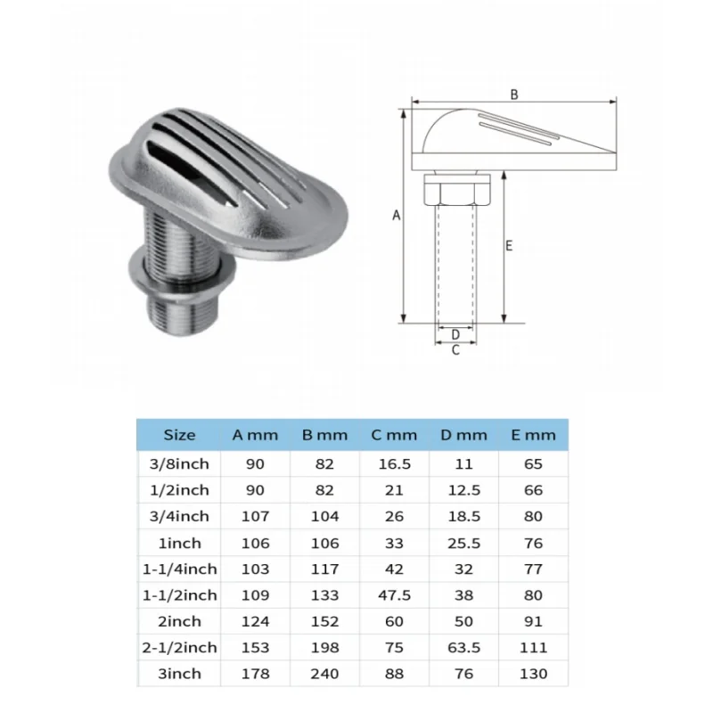 Boat Intake Strainer Water Filter Filtering Tool 316 Stainless Steel Yacht Accessories Practical Handy Installation Thru-Hull