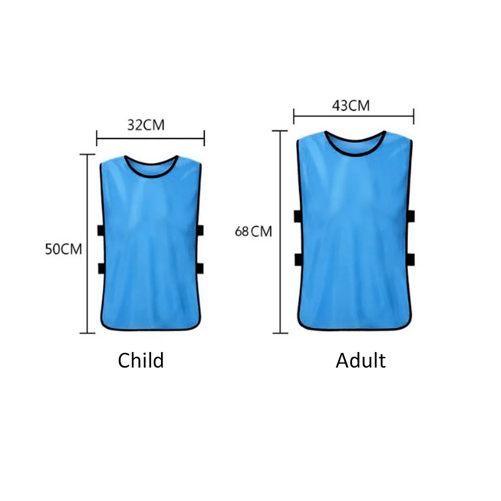 Light Blue Kids Sports Vest Pinnies Top Ergonomic Design Sweat Absorbing Durable Wearing Kids Jersy Jersy