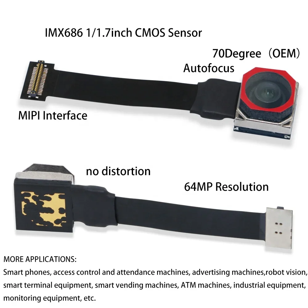 

In stock IMX686 64mp Ai facial recognition Auto Focus OEM Mini hd 8k camera module For Face Recognition