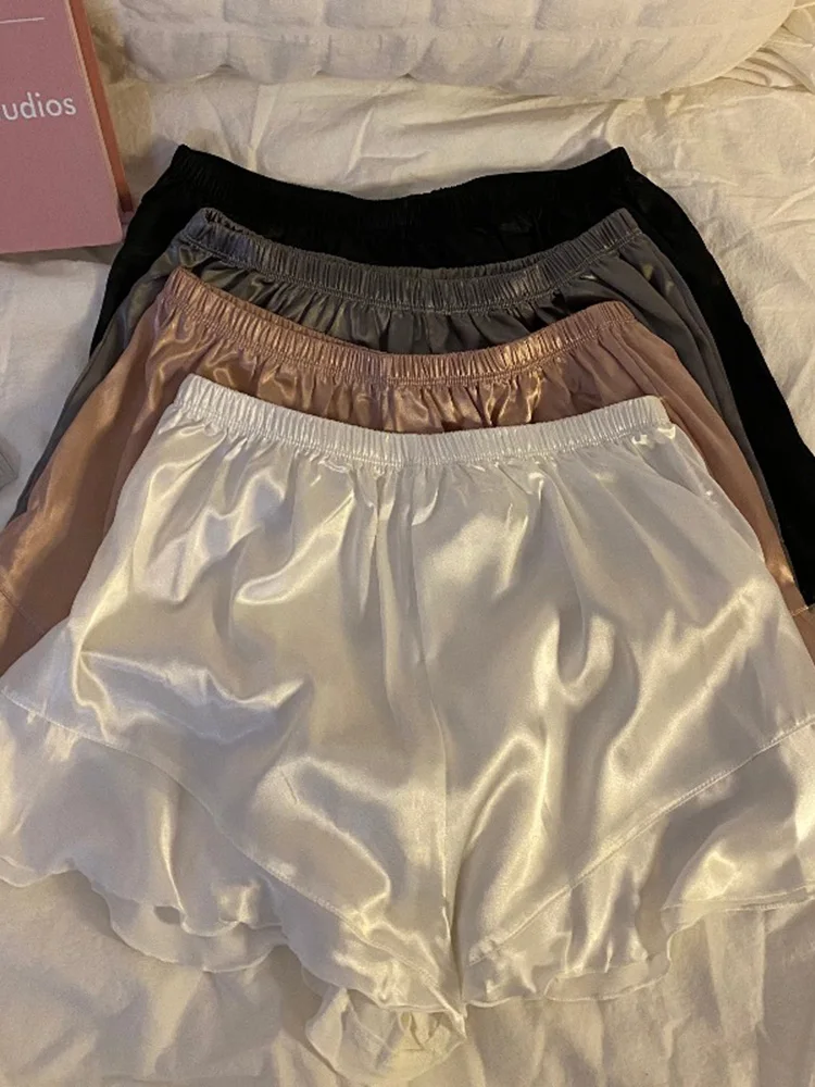 

Брюки с широкими штанинами для домашнего использования, атласные брюки, верхняя одежда, новинка 2025 года, зимние корейские брюки с цветочным принтом