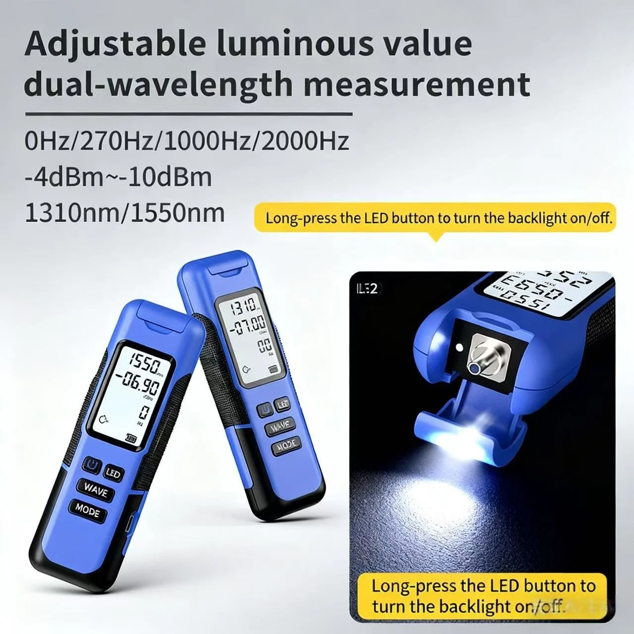 

W2S 1310/1550nm Handheld Stabilized Light Source Optical Power Emission Source Adjustable Emission Value (-4~-10dBm adjustable)