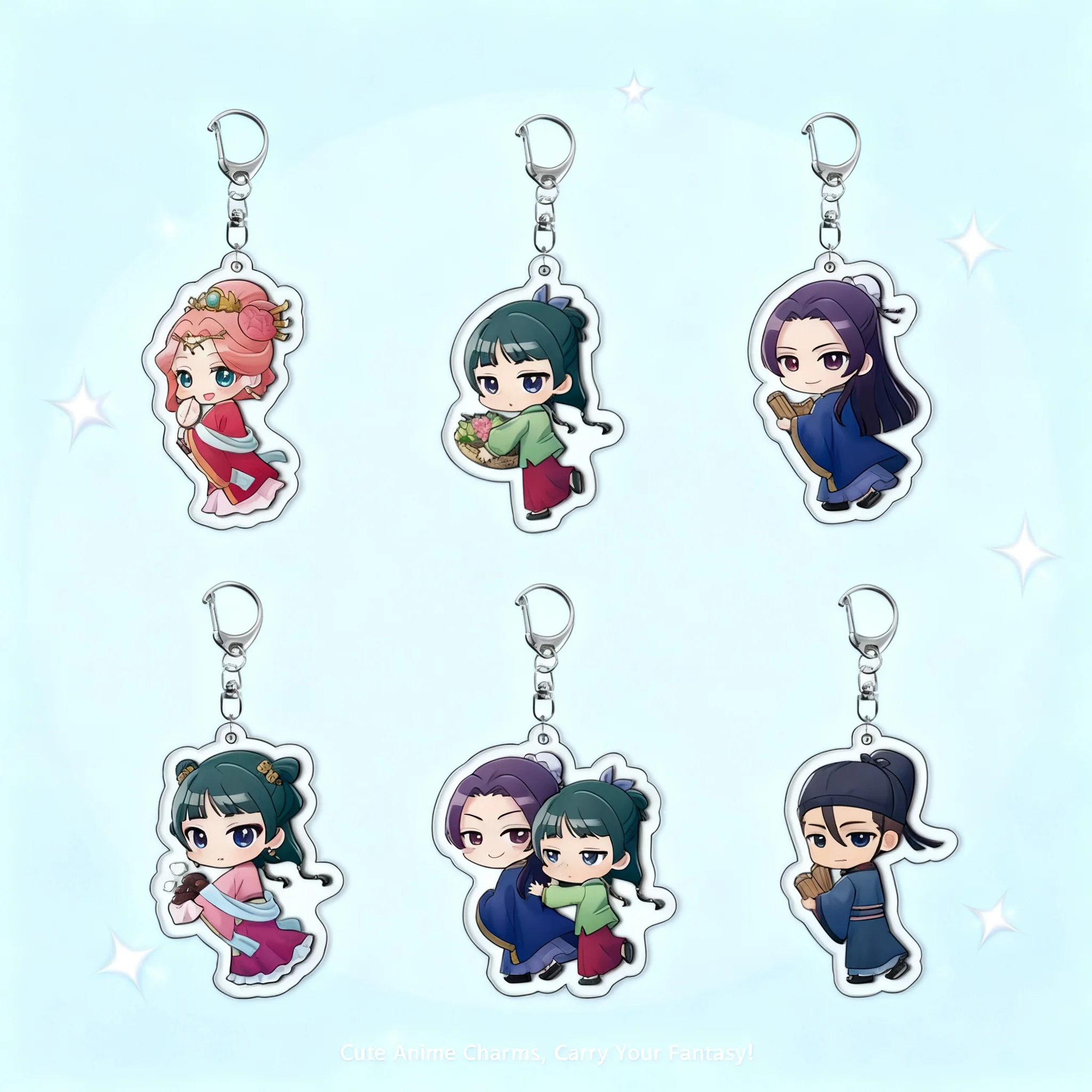 

Acrylic Double Sided Keychain Layered Medicine Shop Girl Anime Cat Cat Maomao Renshi Cute Pendant Accessories