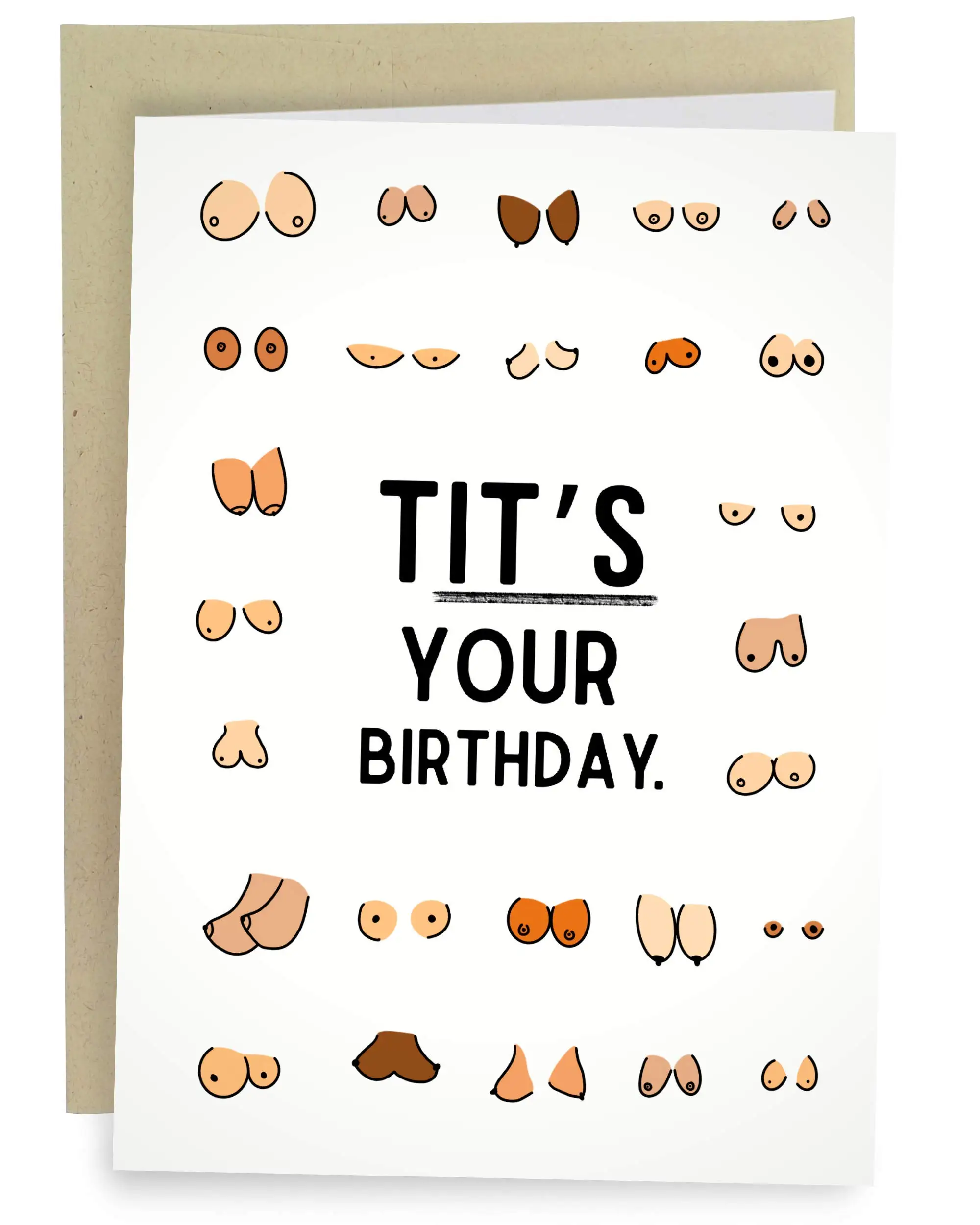 Sleazy Greetings Funny Birthday Card For Women or Men | Cheeky Boob Card For Him Her | Dirty Adult Friend Bday Card with Envelop