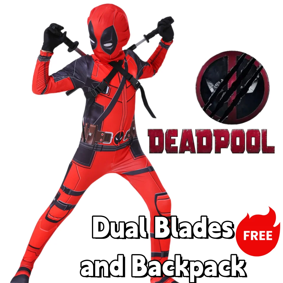 Halloween Deadpool Wolverine Kid przebranie na karnawał Deadpool 3. filmowy kombinezon Cosplay Halloween Party body dla chłopców i dziewcząt