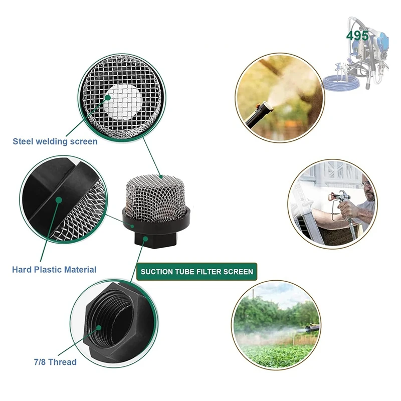 Kit d'écran de filtre de pulvérisation sans air, pulvérisateurs Grprogressif, 246385, 246384, 287032, 390, 395, 490, 5, 95, 495