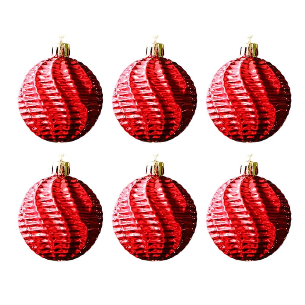 Transparent Electroplated Christmas Ball Ornaments Set 6CM Diameter Plastic Hanging Decor for Festive Home and Event Use