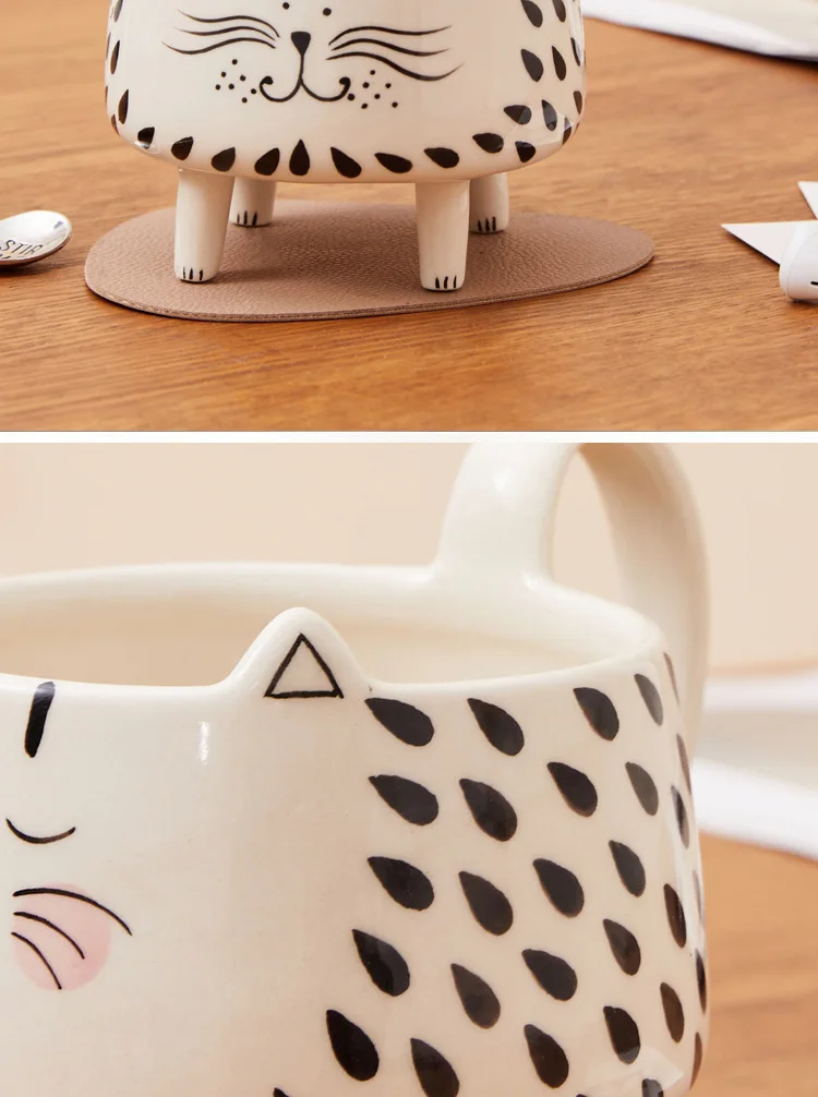 Cat Mug With 4 Legs Cat Cute Coffee Mug For Women Girls Cute Ceramic Meow Mugs Novel Coffee Mugs Funny