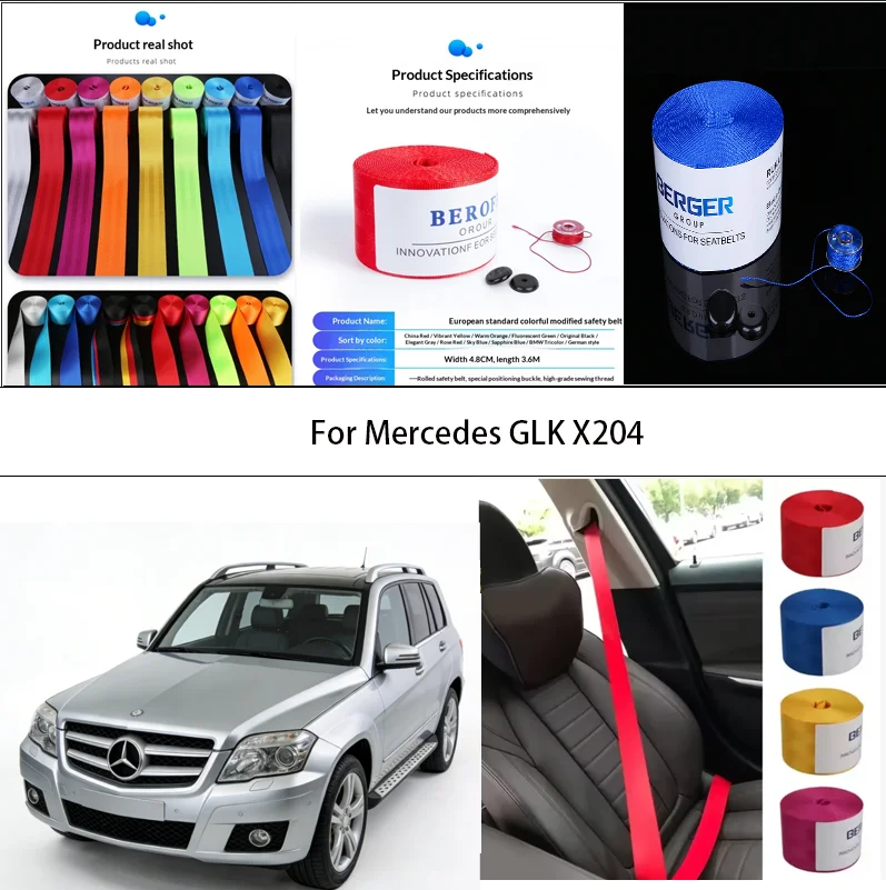 

For Mercedes GLK X204 Car Seat Belt Seatbelt Webbing Lap Retractable Safety Strap 48MM