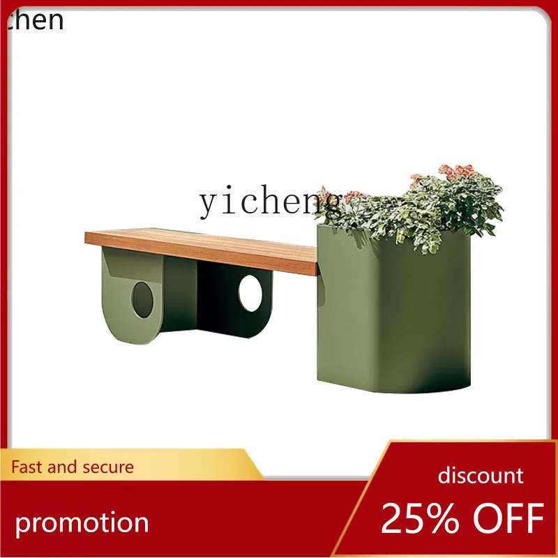 ZML milk tea shop partition flower slot seat outdoor stainless steel flower box combination  street wrought iron flower bed