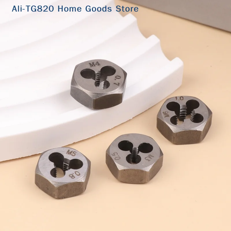 [TG820]Metric Thread Hexagon Die Hex Cutting Threads Screw Hexagonal Dies M3*0.5 M4*0.7 M5*0.8 M6*1.0 Hand Thread Dies