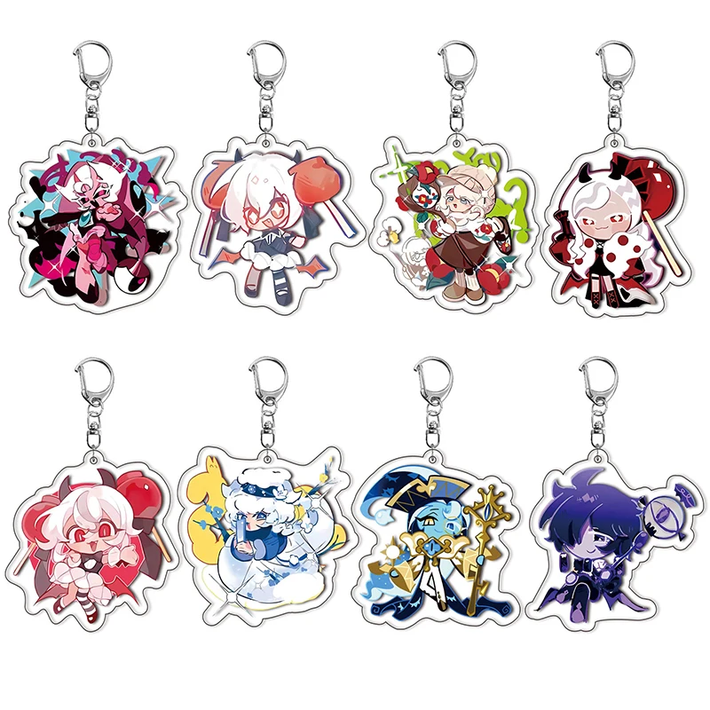 Llaveros de juego Chibis para bolsa, sombra de leche, vainilla pura, harina mística, caramelo, manzana, galleta, joyería, regalos para seguidores