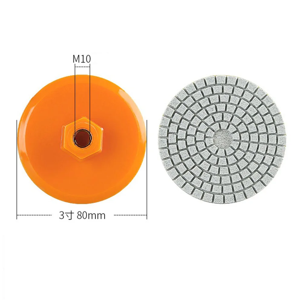 Disco per lucidatura diamantato da 80mm 3 pollici M10 smerigliatrice angolare lama abrasiva monopezzo per lucidare la pietra di quarzo di marmo