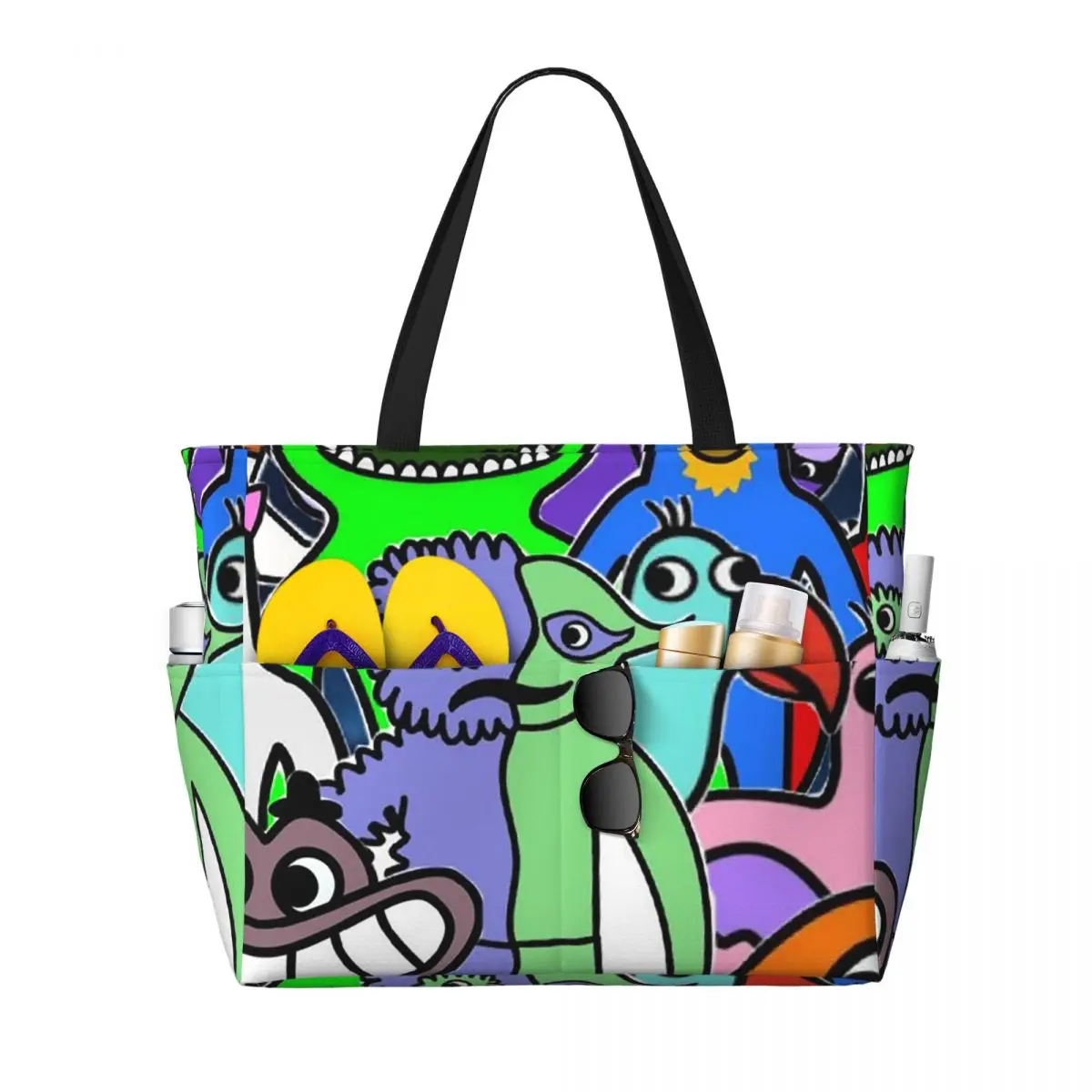 

Cartoon Garten Of Banban Beach Tote Bag Sport Gym Yoga Duffle Large Tote Bag Women Travel Bag Fitness bag