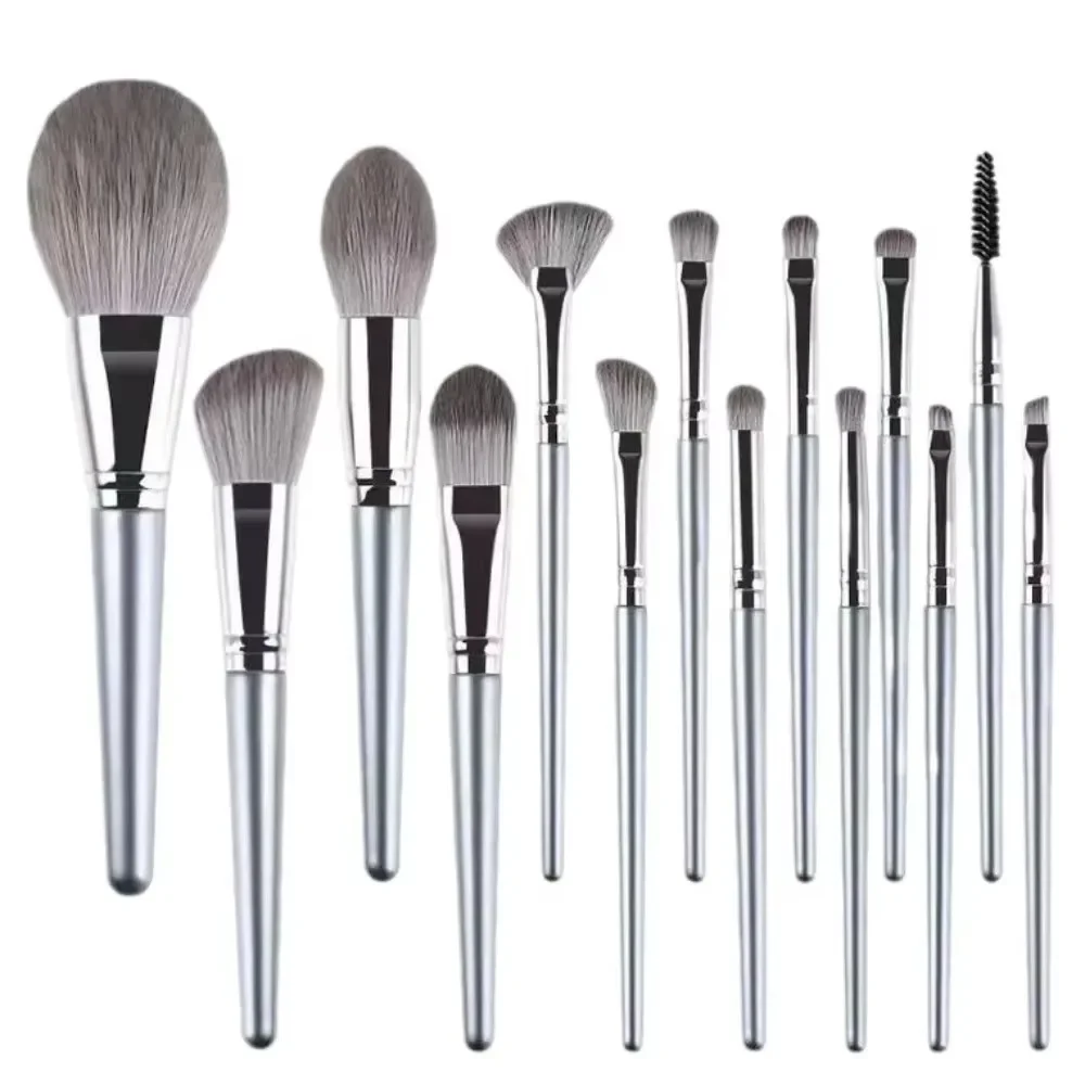 Multi-Functional Fluffy 14 ชิ้นชุดแปรงแต่งหน้า Soft Foundation แปรงแปรงขนตาอุปกรณ์ความงาม