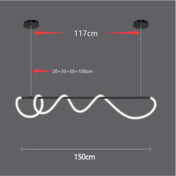 Moderne Lange Slang Led Plafond Kroonluchter Voor Tafel Eetkamer Keuken Bar Hangende Verlichting Ophanging Ontwerp Lusters Armaturen
