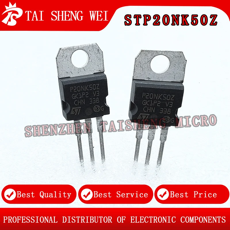 

5PCS Brand New P20NK50Z STP20NK50Z 17A/500V TO-220 N Channel Dow Field Effect Triode
