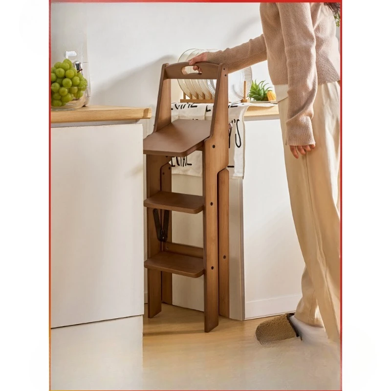 طوي متعددة الوظائف سلم البراز المنزل تسلق سلم البراز ثنائي الغرض المطبخ تسلق البراز كرسي سميكة مع الظهر
