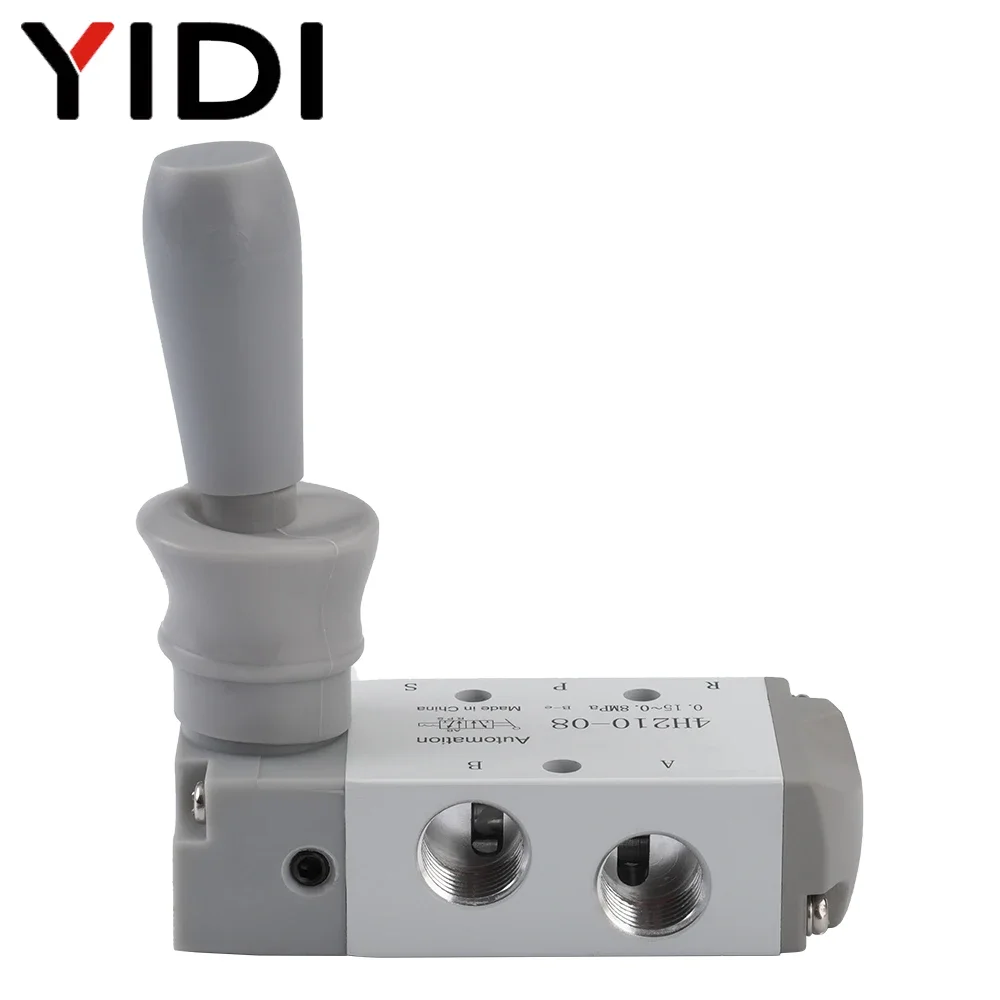 YIDI 4H21008 Parte pneumatica Valvola manuale 4H210-08 Controller Compressore d'aria compressa Kit di raccordi per interruttori a 5 vie e 2 porte