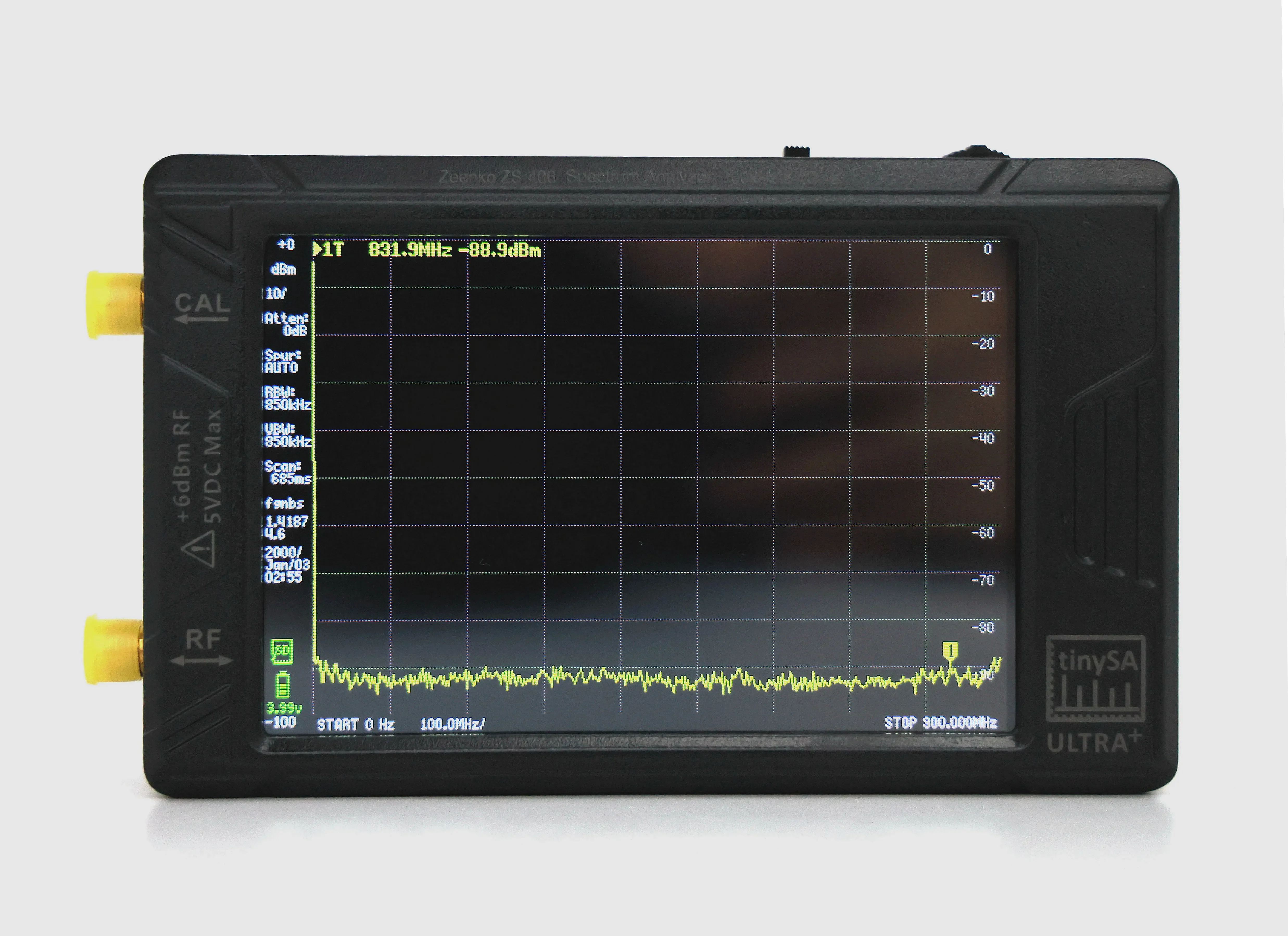 Nieuwste originele TinySA ULTRA Plus ZS-406 Handheld Tiny Spectrum Analyzer TinySA 3,95 inch touchscreen Ingebouwde batterij