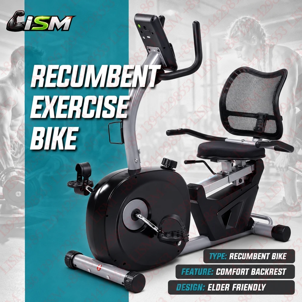 Bicicleta de Ejercicio Reclinada para Personas Mayores, Capacidad de 400 LB, Asiento Cómodo, Sensor de Pulso, Equipo de Ciclismo para Ejercicio Cardiovascular en Casa o Gimnasio