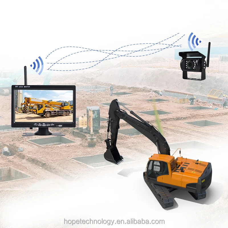 7인치 디지털 무선 방수 송수신기 무선 모니터 후방 카메라 모니터용