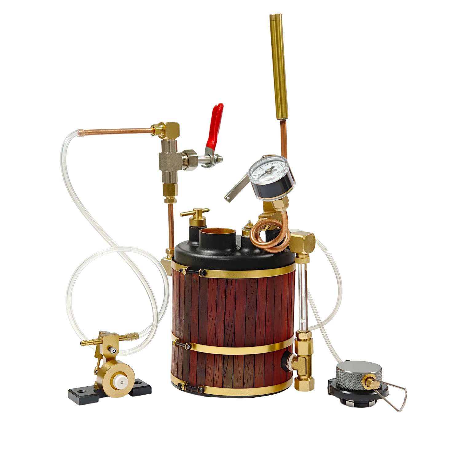 Mini Vertical Steam Boiler Model Vintage Brass Single Cylinder Marine Steam Engine Working Physics Experiment Creative Gift