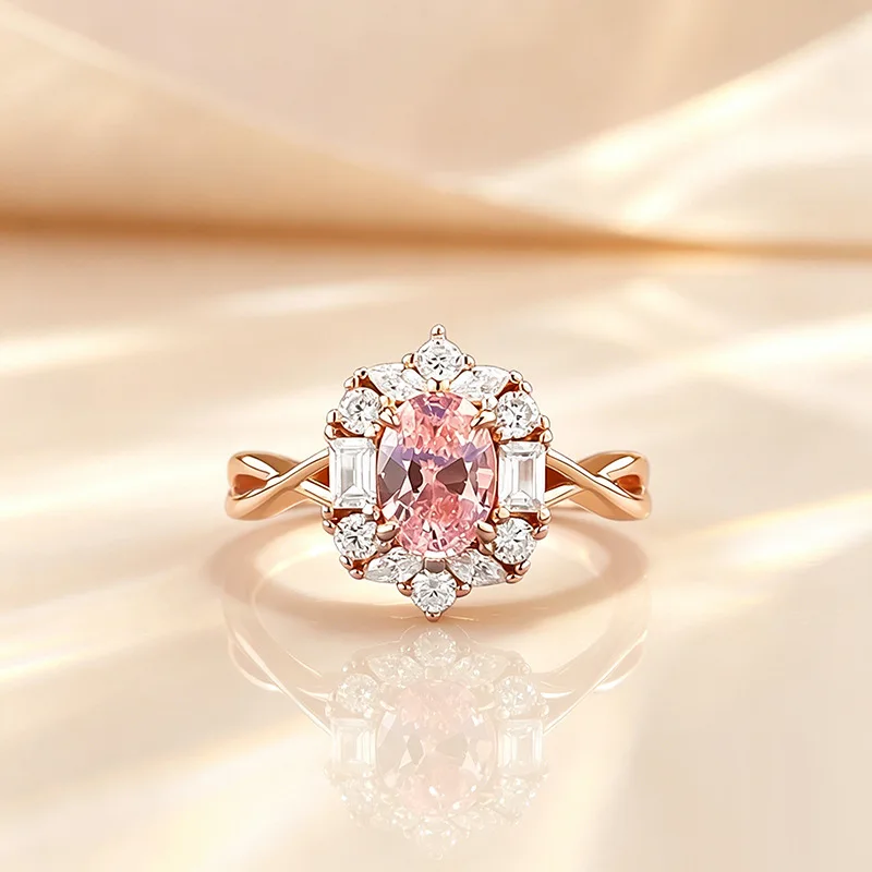 Apaison Delicate 7x5 mm High Carbon Diamond Rings for Women -Bridal Wedding Party 925 Sterling Silver Ring Jewelry Gift-Size 5~9