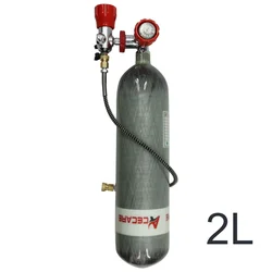 ACECARE-tanque de aire de alta presión, cilindro de fibra de carbono de 300bar, 2L, estación de llenado con manómetro, regulador de válvula, M18 x 1,5