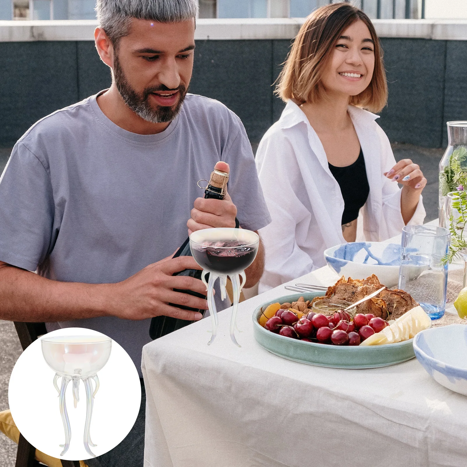

Elegant Transparent Jellyfish Shape Cocktail Goblet Unique Wine Glass for Home Party Banquet Use Wine Goblet Cocktail Glass