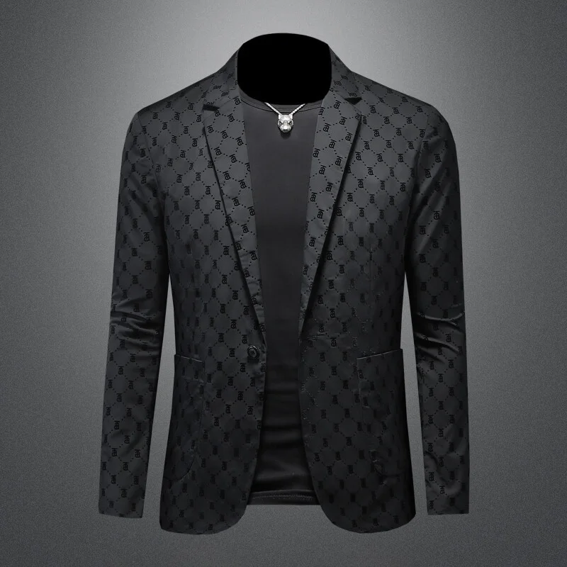 

Business Casual Thin Men's Suit Jacket Autumn New Style Youth Fashion High-End Feeling Standard Fit Polyester Fabric Long Sleeve