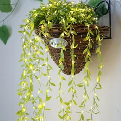 Artificial Vines With Lights Fake Greenery Garland Willow Leaves Lights for Wedding Party Backdrop Baby Shower Home Decoration